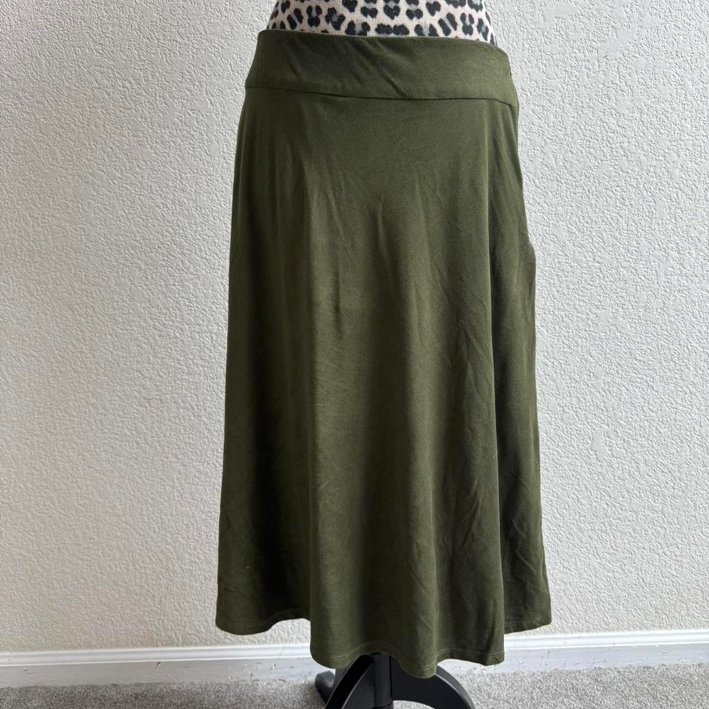 Gnu suede green midi skirt